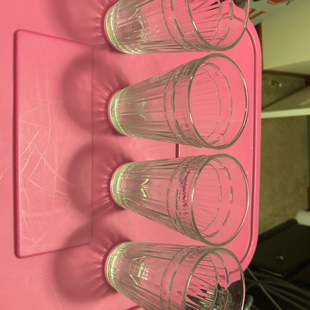 LONGABERGER set of 6 basket weave tall water glasses
